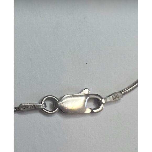 IJC Italy 925 Sterling Green Stone Pearl Pendant Necklace 28” Chain - Picture 4 of 8